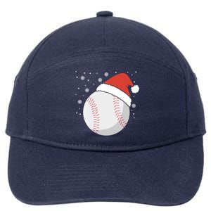 Christmas Baseball Ball Santa Claus Hat Xmas Catcher Pitcher Gift 7-Panel Snapback Hat