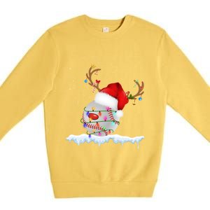 Christmas Baseball Ball Santa Hat Xmas Catcher Pitcher Gift Premium Crewneck Sweatshirt