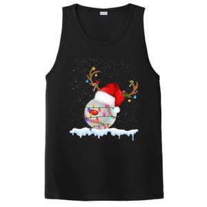 Christmas Baseball Ball Santa Hat Xmas Catcher Pitcher Gift PosiCharge Competitor Tank