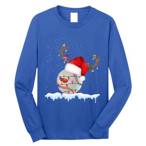 Christmas Baseball Ball Santa Hat Xmas Catcher Pitcher Gift Long Sleeve Shirt