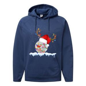 Christmas Baseball Ball Santa Hat Xmas Catcher Pitcher Gift Performance Fleece Hoodie