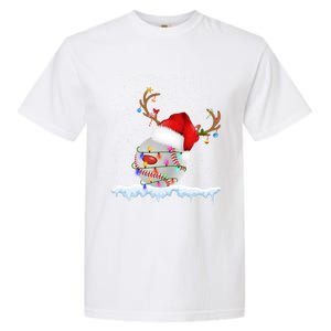 Christmas Baseball Ball Santa Hat Xmas Catcher Pitcher Gift Garment-Dyed Heavyweight T-Shirt