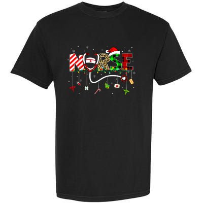 Christmas Boo Boo Crew Reindeer Nurse Buffalo Plaid Nurse Garment-Dyed Heavyweight T-Shirt