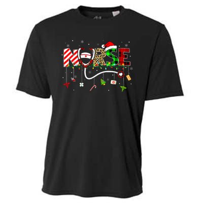 Christmas Boo Boo Crew Reindeer Nurse Buffalo Plaid Nurse Cooling Performance Crew T-Shirt