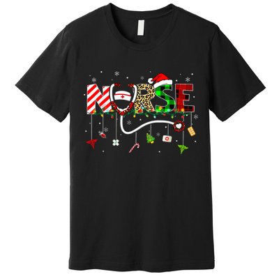 Christmas Boo Boo Crew Reindeer Nurse Buffalo Plaid Nurse Premium T-Shirt