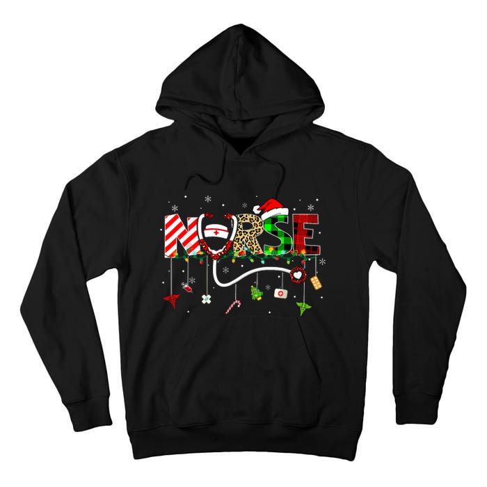 Christmas Boo Boo Crew Reindeer Nurse Buffalo Plaid Nurse Tall Hoodie