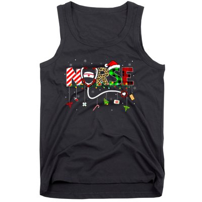 Christmas Boo Boo Crew Reindeer Nurse Buffalo Plaid Nurse Tank Top