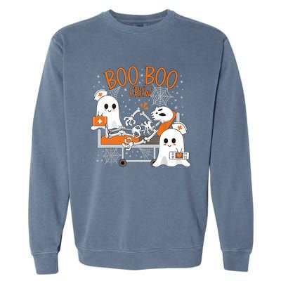 Cool Boo Boo Crew Ghost Doctor Paramedic Nurse Halloween Gift Garment-Dyed Sweatshirt