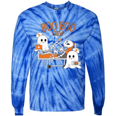 Cool Boo Boo Crew Ghost Doctor Paramedic Nurse Halloween Gift Tie-Dye Long Sleeve Shirt