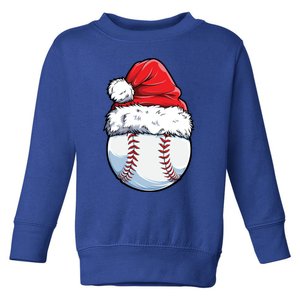 Christmas Baseball Ball Santa Hat Xmas Boys Catcher Pitcher Funny Gift Toddler Sweatshirt