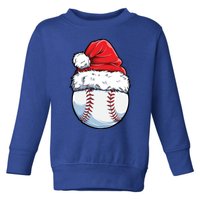 Christmas Baseball Ball Santa Hat Xmas Boys Catcher Pitcher Funny Gift Toddler Sweatshirt