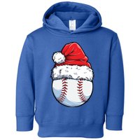 Christmas Baseball Ball Santa Hat Xmas Boys Catcher Pitcher Funny Gift Toddler Hoodie