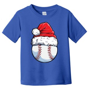 Christmas Baseball Ball Santa Hat Xmas Boys Catcher Pitcher Funny Gift Toddler T-Shirt