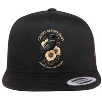 Crows Before Bros Support Your Local Murder Flat Bill Trucker Hat