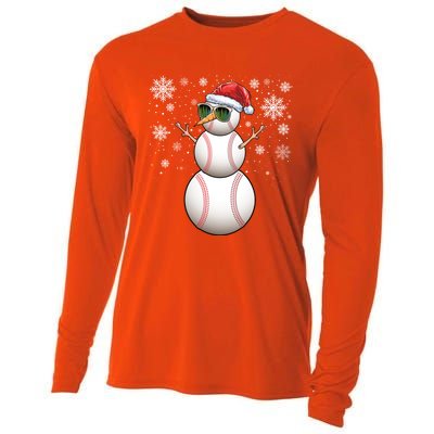 Christmas Baseball Ball Santa Snow Catcher Pitcher Gift Cooling Performance Long Sleeve Crew