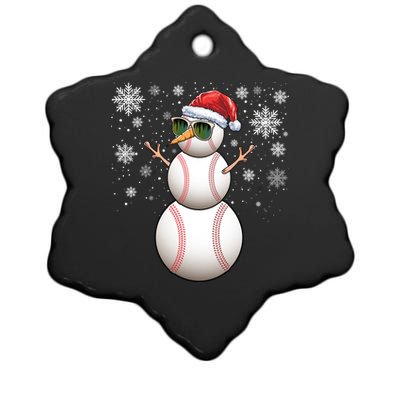 Christmas Baseball Ball Santa Snow Catcher Pitcher Gift Ceramic Star Ornament