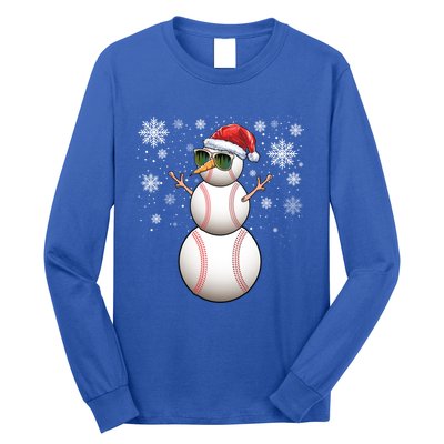 Christmas Baseball Ball Santa Snow Catcher Pitcher Gift Long Sleeve Shirt