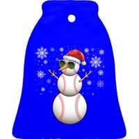 Christmas Baseball Ball Santa Snow Catcher Pitcher Gift Ceramic Bell Ornament