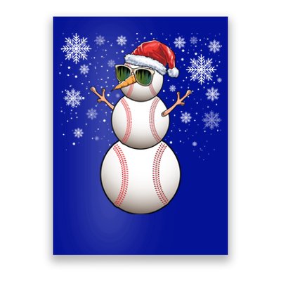 Christmas Baseball Ball Santa Snow Catcher Pitcher Gift Poster