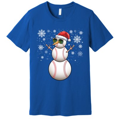 Christmas Baseball Ball Santa Snow Catcher Pitcher Gift Premium T-Shirt