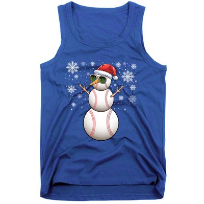 Christmas Baseball Ball Santa Snow Catcher Pitcher Gift Tank Top