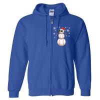 Christmas Baseball Ball Santa Snow Catcher Pitcher Gift Full Zip Hoodie