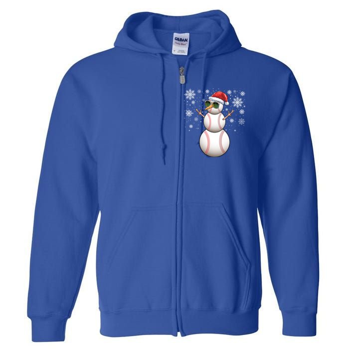 Christmas Baseball Ball Santa Snow Catcher Pitcher Gift Full Zip Hoodie