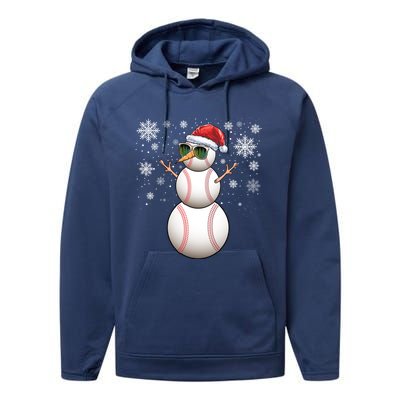 Christmas Baseball Ball Santa Snow Catcher Pitcher Gift Performance Fleece Hoodie