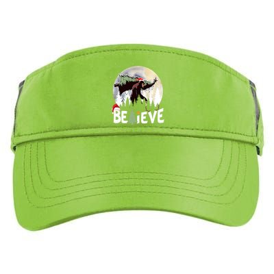 Christmas Bigfoot Believe Sasquatch In Moon Light Santa Xmas Adult Drive Performance Visor