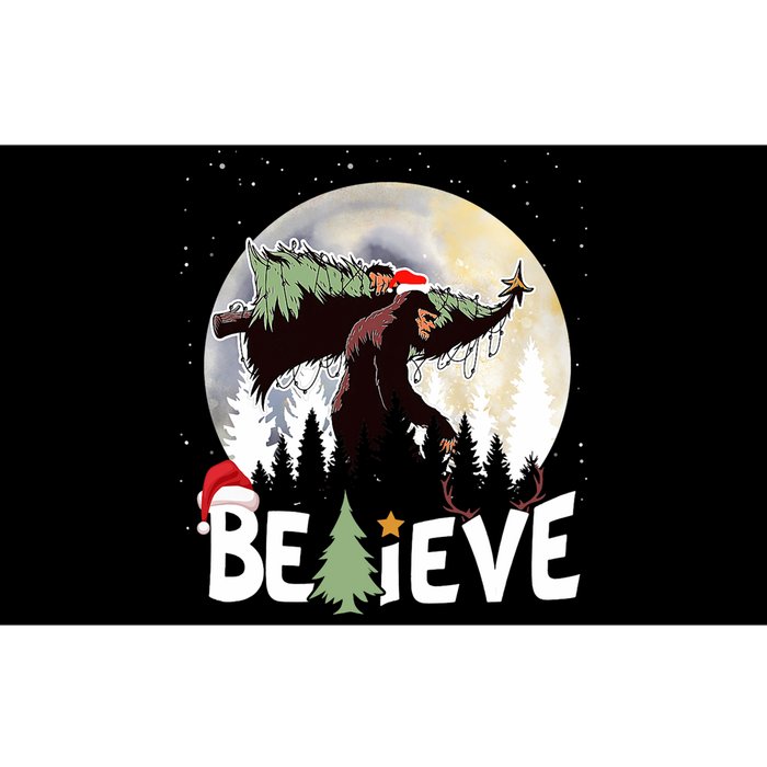 Christmas Bigfoot Believe Sasquatch In Moon Light Santa Xmas Bumper Sticker