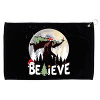 Christmas Bigfoot Believe Sasquatch In Moon Light Santa Xmas Grommeted Golf Towel