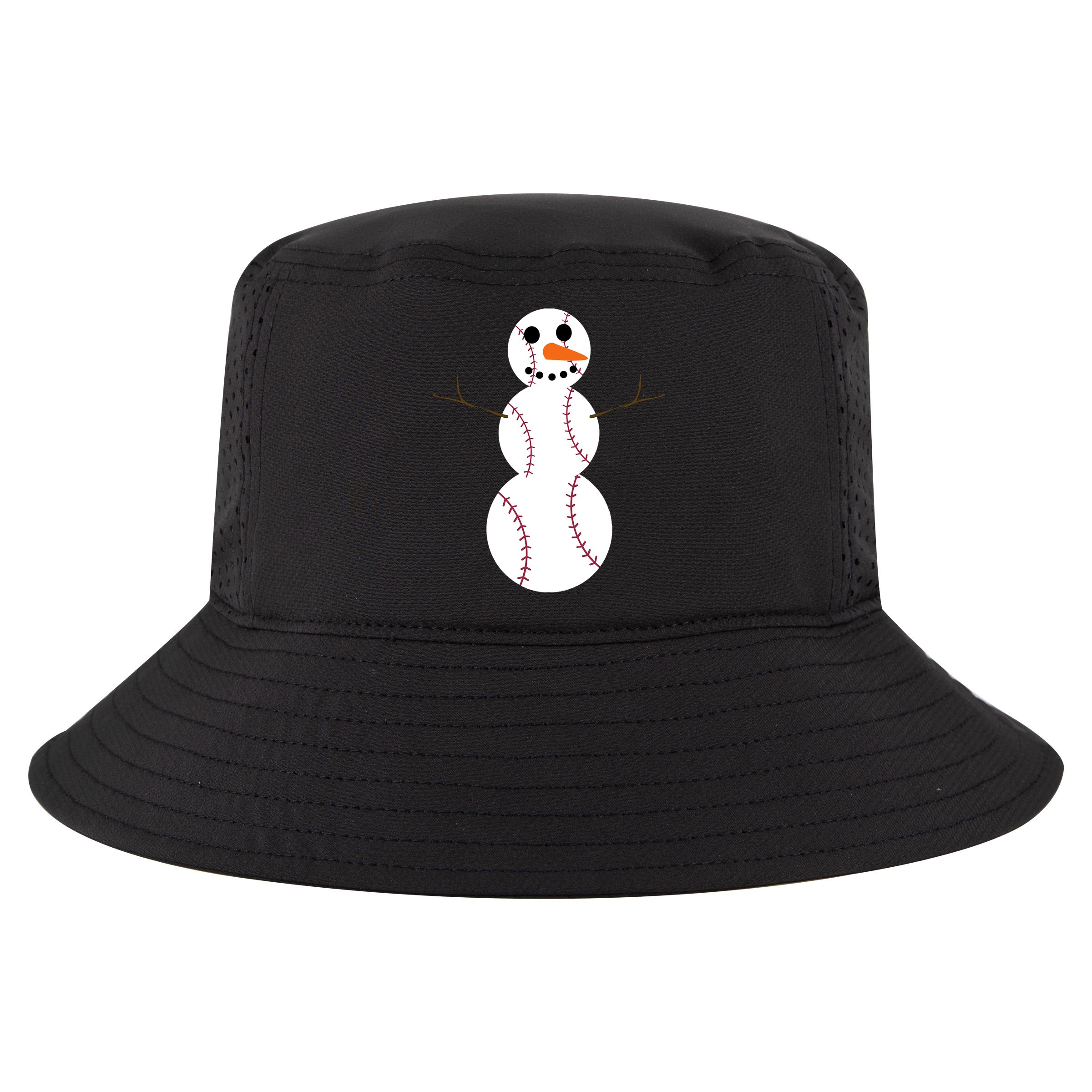 Christmas Baseball Ball Snowman Funny Sport Xmas Boys Cool Comfort Performance Bucket Hat