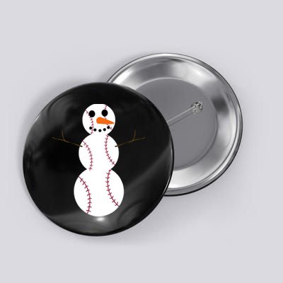 Christmas Baseball Ball Snowman Funny Sport Xmas Boys Button