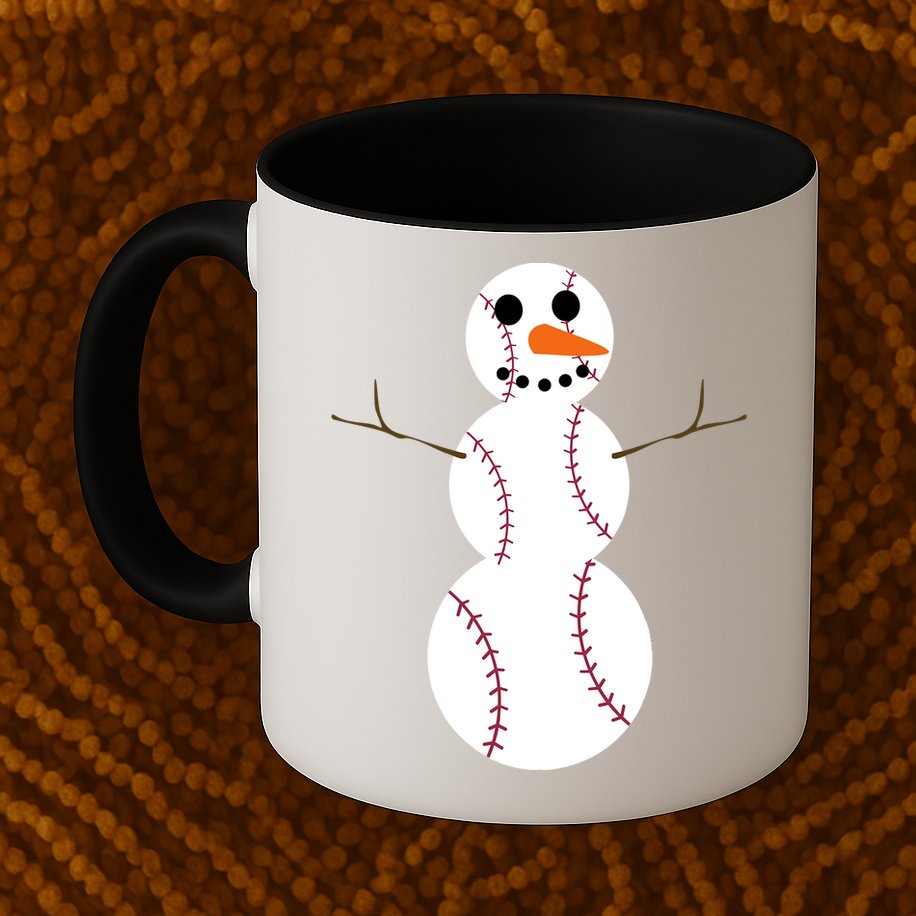 Christmas Baseball Ball Snowman Funny Sport Xmas Boys Mug