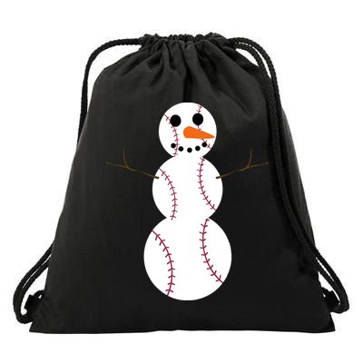 Christmas Baseball Ball Snowman Funny Sport Xmas Boys Drawstring Bag