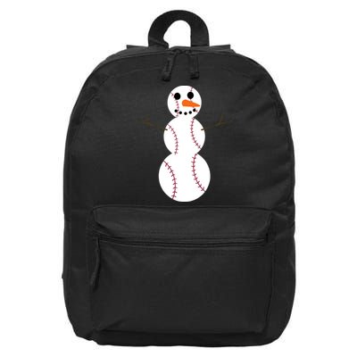 Christmas Baseball Ball Snowman Funny Sport Xmas Boys 16 in Basic Backpack