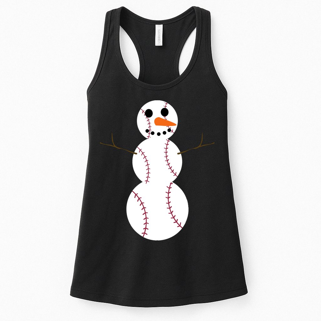 Christmas Baseball Ball Snowman Funny Sport Xmas Boys Womens Tank Top