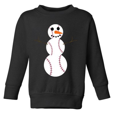 Christmas Baseball Ball Snowman Funny Sport Xmas Boys Toddler Sweatshirt
