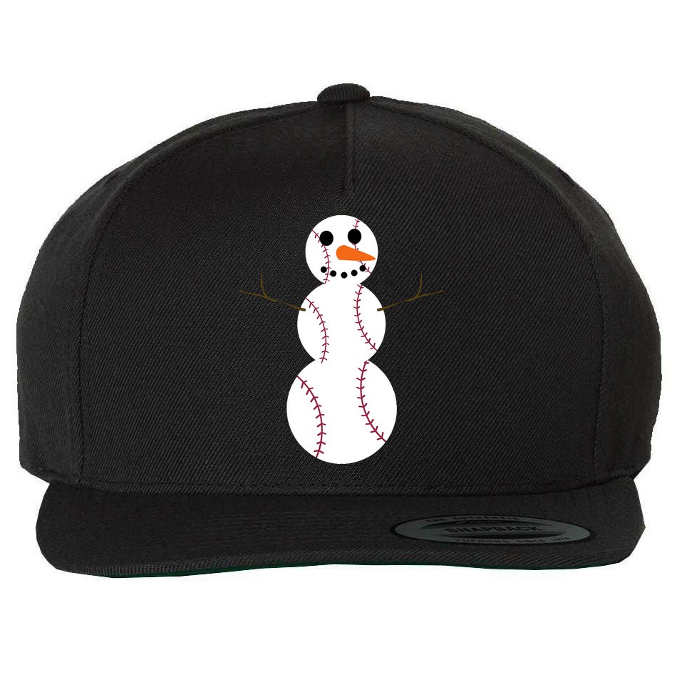 Christmas Baseball Ball Snowman Funny Sport Xmas Boys Wool Snapback Cap