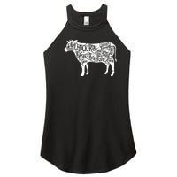 Cow Butcher Beef Cuts Diagram Funny Women's Perfect Tri Rocker Tank