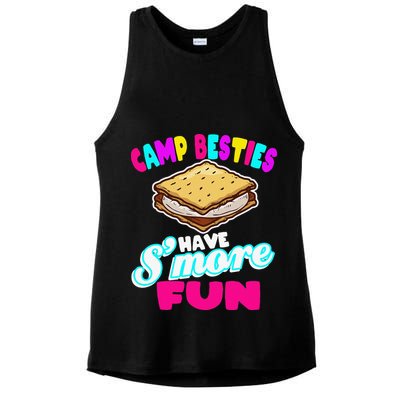 Camp Besties Best Friend Summer Camping Funny Smore Fun Ladies PosiCharge Tri-Blend Wicking Tank