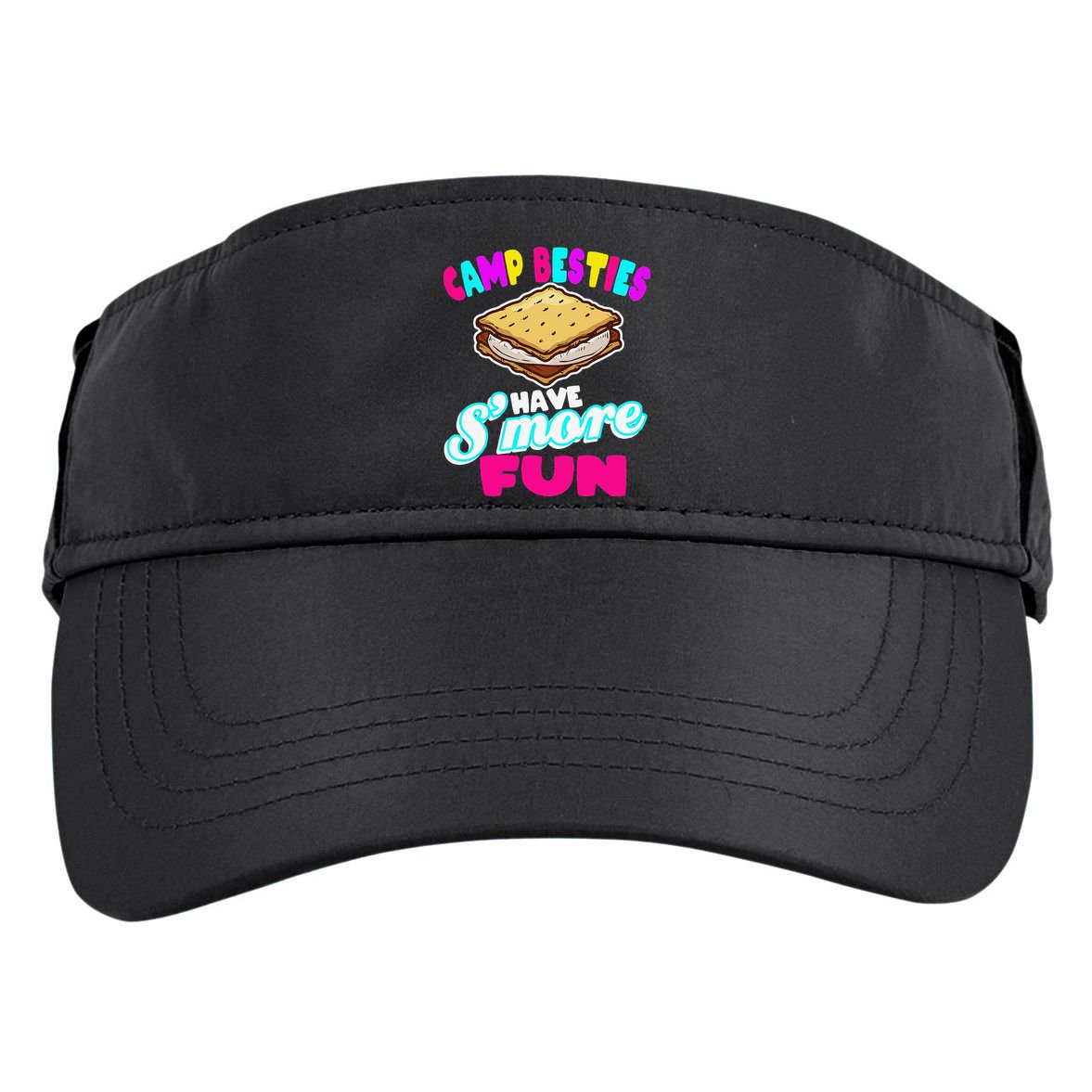 Camp Besties Best Friend Summer Camping Funny Smore Fun Adult Drive Performance Visor