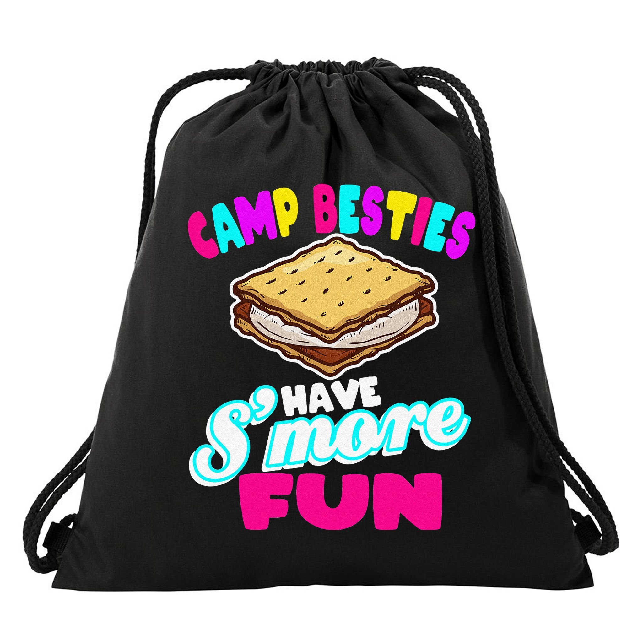 Camp Besties Best Friend Summer Camping Funny Smore Fun Drawstring Bag
