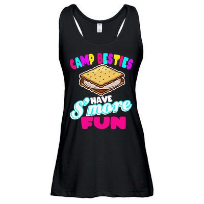 Camp Besties Best Friend Summer Camping Funny Smore Fun Ladies Essential Flowy Tank