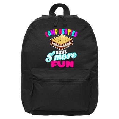 Camp Besties Best Friend Summer Camping Funny Smore Fun 16 in Basic Backpack