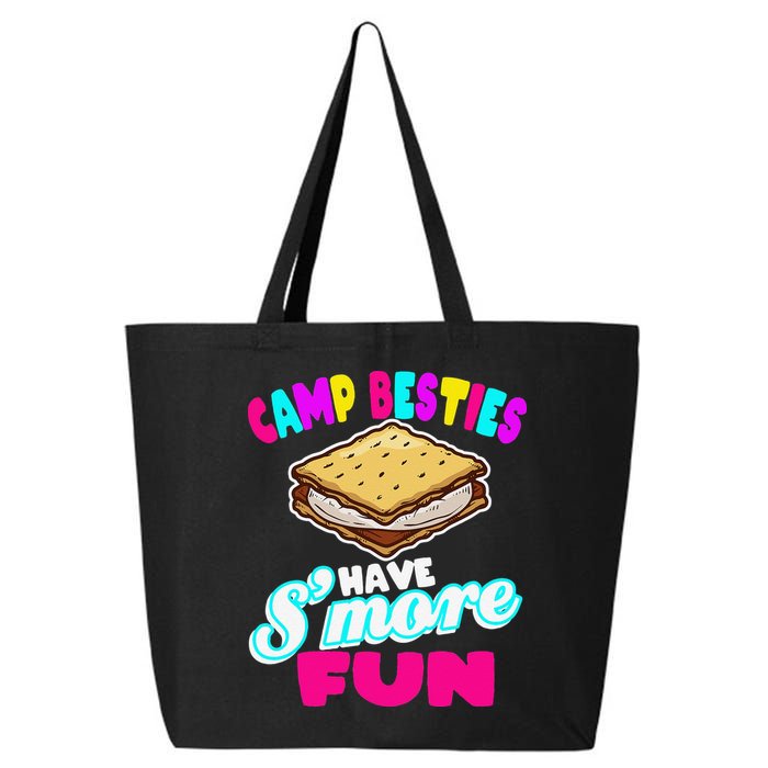 Camp Besties Best Friend Summer Camping Funny Smore Fun 25L Jumbo Tote