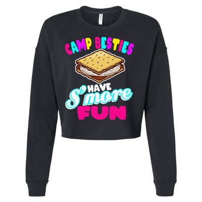 Camp Besties Best Friend Summer Camping Funny Smore Fun Cropped Pullover Crew