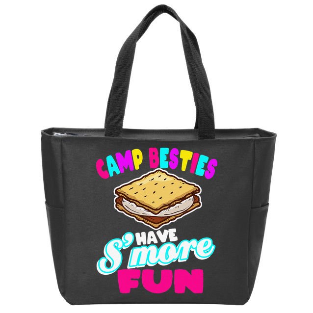 Camp Besties Best Friend Summer Camping Funny Smore Fun Zip Tote Bag