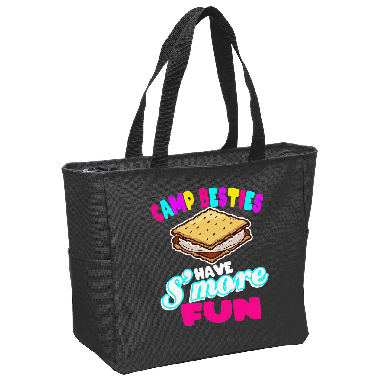 Camp Besties Best Friend Summer Camping Funny Smore Fun Zip Tote Bag