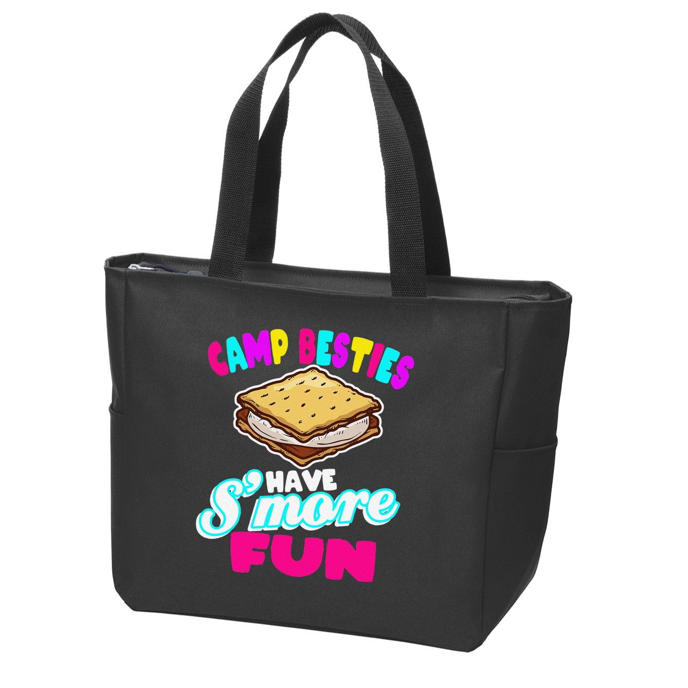Camp Besties Best Friend Summer Camping Funny Smore Fun Zip Tote Bag